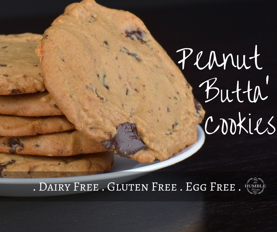 Dairy free, egg free, gluten free peanut butter cookies